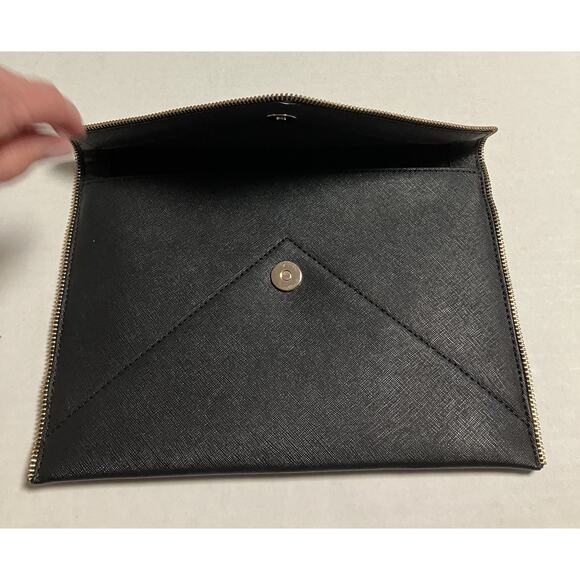 Womens Rebecca Minkoff Clutch Purse Handbag Saffiano Leather 11 X 7.5 Black EUC - Picture 4 of 11